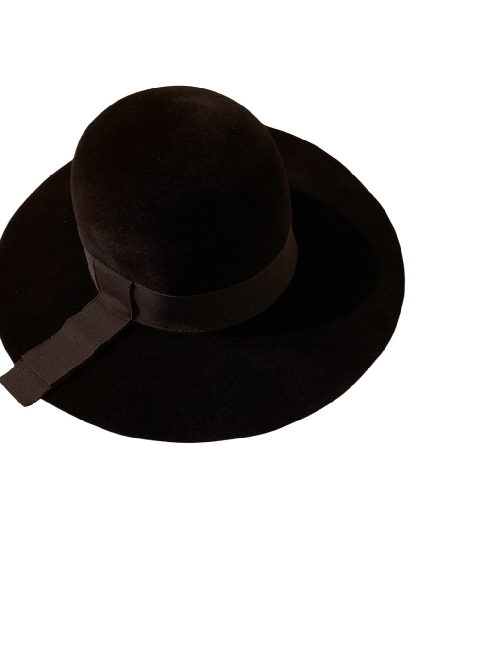 Vintage Bloomingdale’s Wide-Brim Wool Felt Hat in Dark Brown
